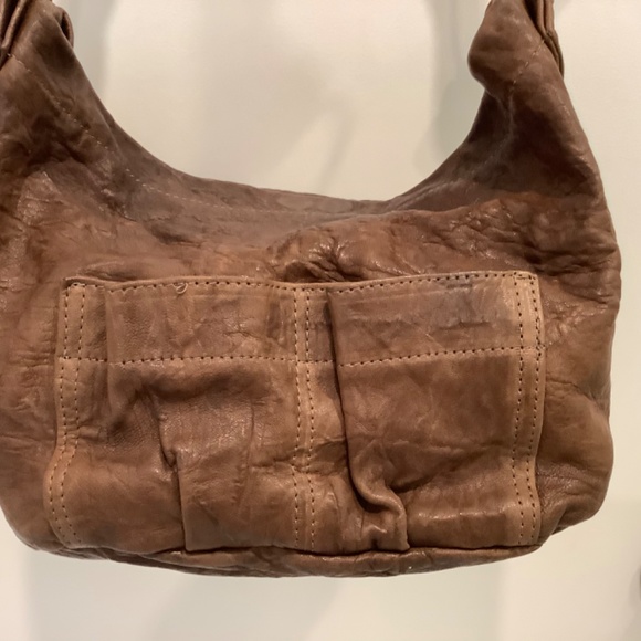 TYLIE MALIBU distressed brown leather hobo bag - Picture 5 of 15